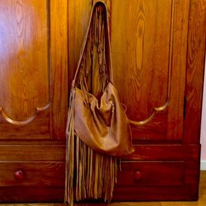 Leather fringe bag